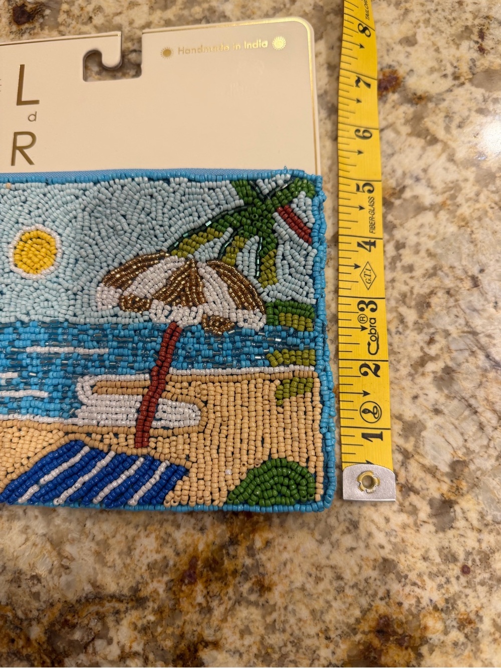 Beaded Beach Wristlet Pouch with Tassel - Picture 5 of 5